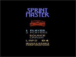 Title screen of Sprint Master on the Atari 2600.