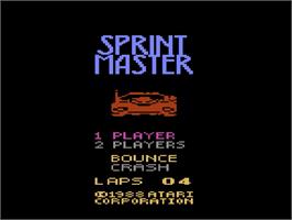 Title screen of Sprintmaster on the Atari 2600.