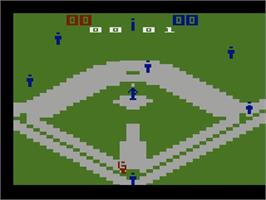 Title screen of Super Challenge Baseball on the Atari 2600.