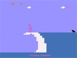 Title screen of Surfer's Paradise - But Danger Below! on the Atari 2600.