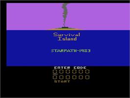 Title screen of Survival Island on the Atari 2600.
