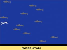 Title screen of SwordQuest: WaterWorld on the Atari 2600.