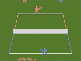 Title screen of Tennis on the Atari 2600.