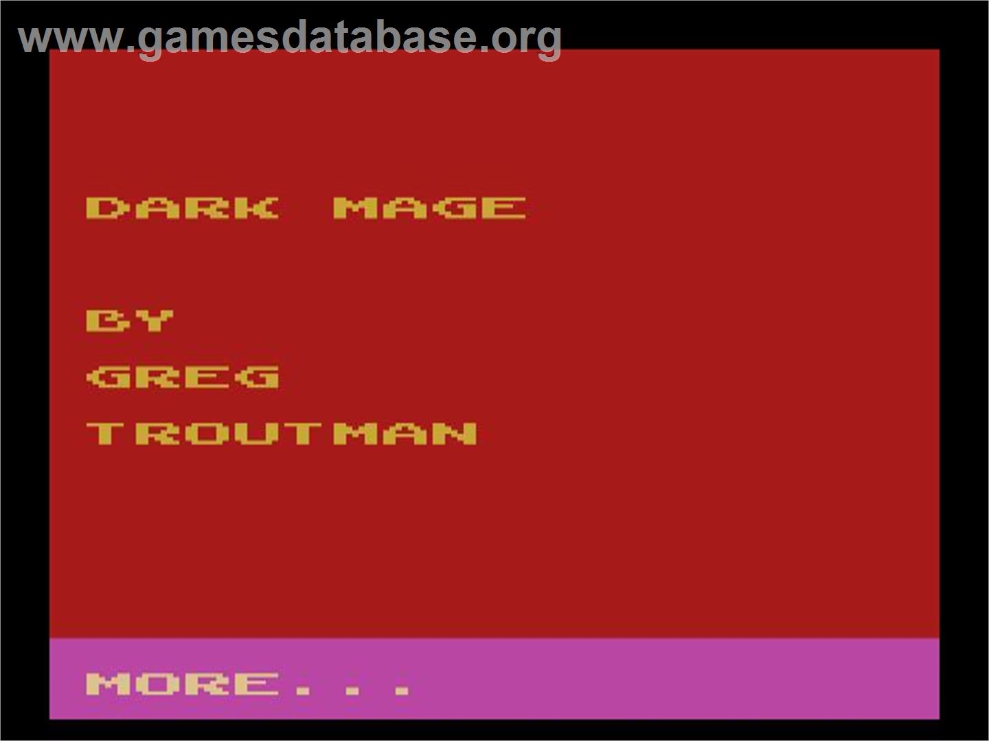 Dark Mage - Atari 2600 - Artwork - Title Screen