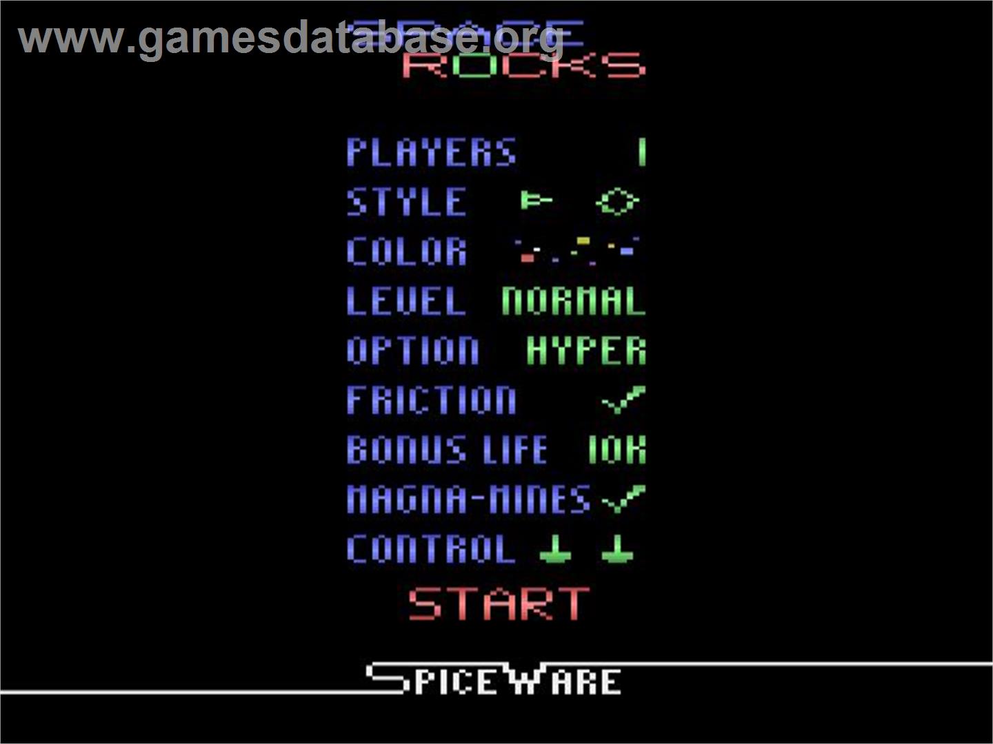 Space Rocks - Atari 2600 - Artwork - Title Screen