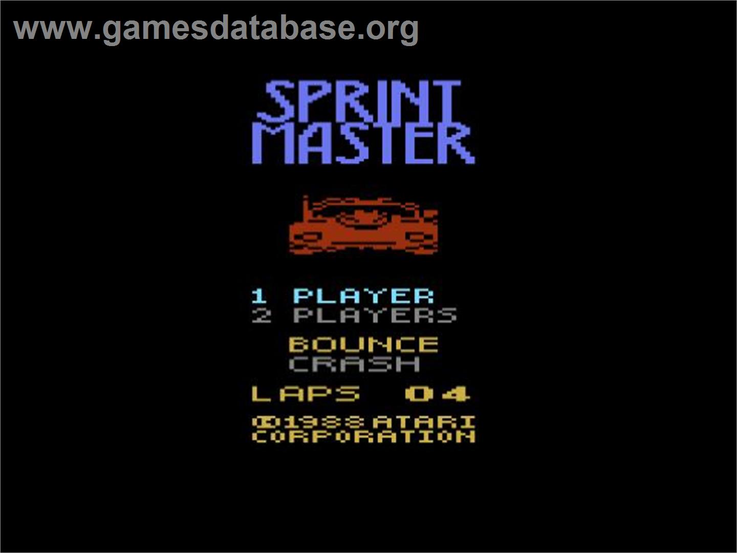 Sprint Master - Atari 2600 - Artwork - Title Screen