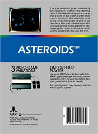 Box back cover for Asteroids on the Atari 5200.