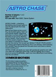 Box back cover for Astro Chase on the Atari 5200.