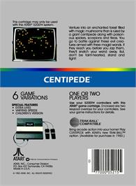 Box back cover for Centipede on the Atari 5200.