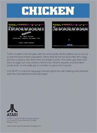 Box back cover for Chicken (Atari 8bit conversion) on the Atari 5200.