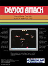 Box back cover for Demon Attack (Atari 8bit conversion) on the Atari 5200.