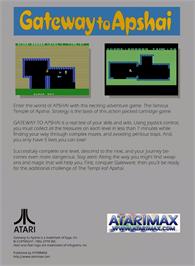 Box back cover for Gateway To Apshai on the Atari 5200.