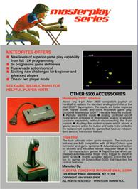 Box back cover for Meteorites on the Atari 5200.