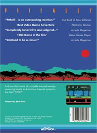 Box back cover for Pitfall! on the Atari 5200.