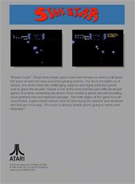 Box back cover for Sinistar (Atari 8bit conversion) on the Atari 5200.