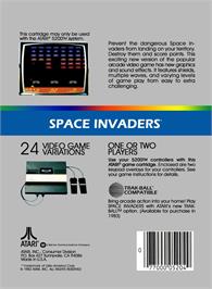 Box back cover for Space Invaders on the Atari 5200.