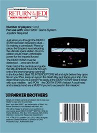 Box back cover for Star Wars: Return of the Jedi - Death Star Battle on the Atari 5200.