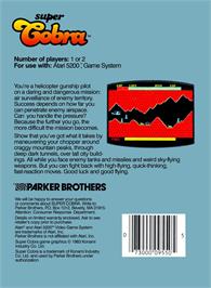 Box back cover for Super Cobra on the Atari 5200.