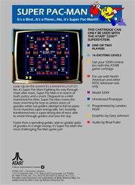 Box back cover for Super Pac-Man on the Atari 5200.