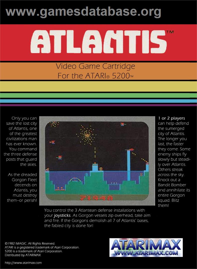 Atlantis (Atari 8bit conversion) - Atari 5200 - Artwork - Box Back