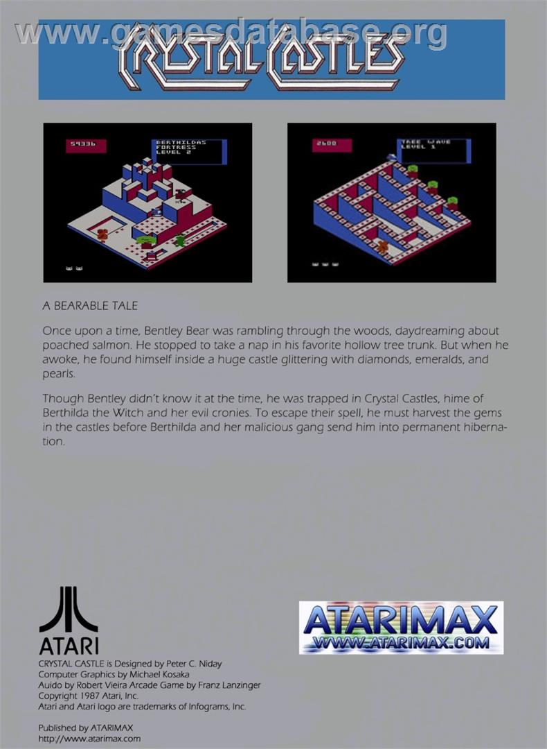 Crystal Castles (Atari 8bit conversion) - Atari 5200 - Artwork - Box Back