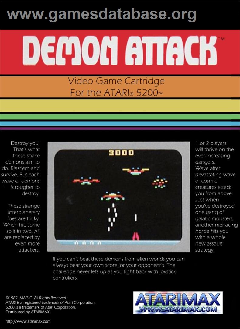 Demon Attack (Atari 8bit conversion) - Atari 5200 - Artwork - Box Back
