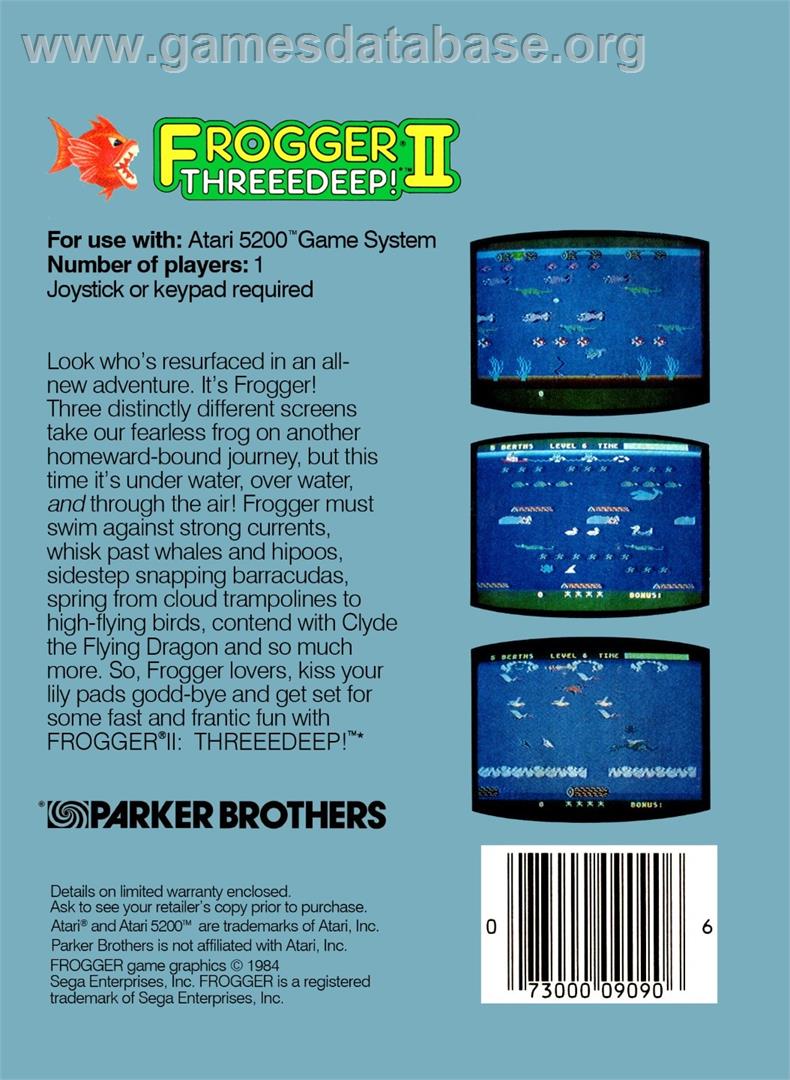 Frogger 2 - Threeedeep! - Atari 5200 - Artwork - Box Back