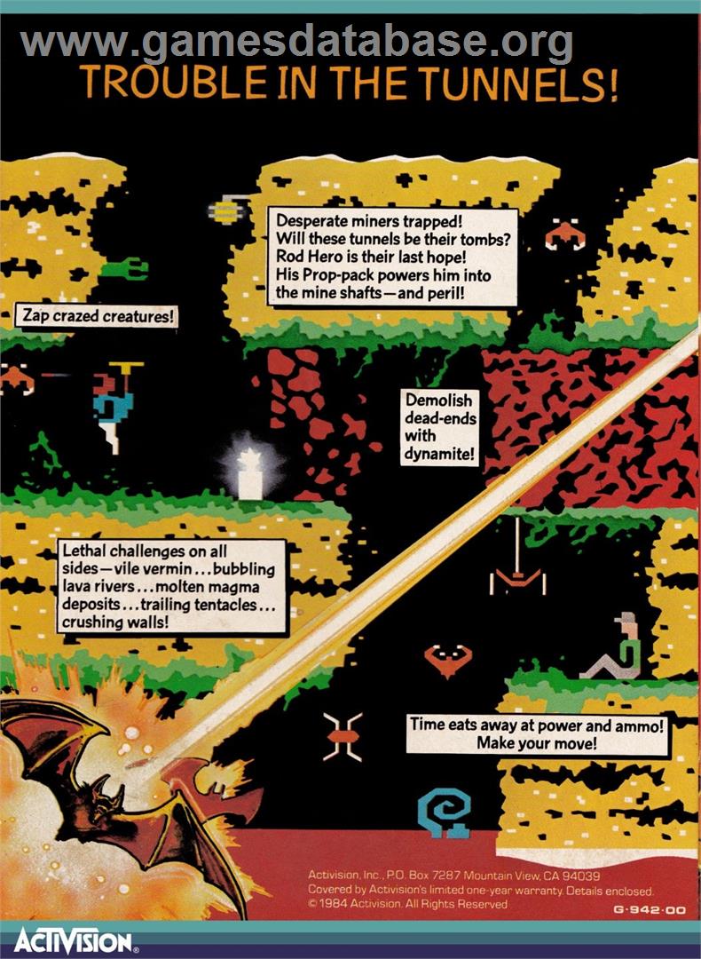 H.E.R.O. - Helicopter Emergency Rescue Operation - Atari 5200 - Artwork - Box Back