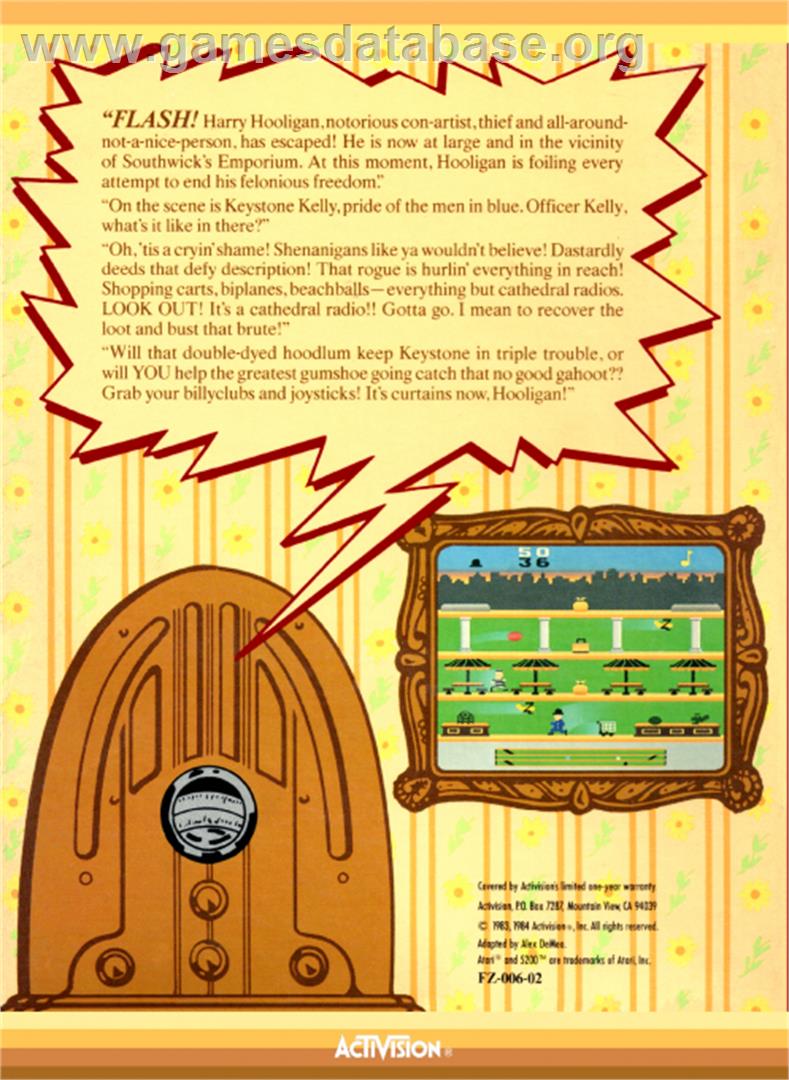 Keystone Kapers - Atari 5200 - Artwork - Box Back