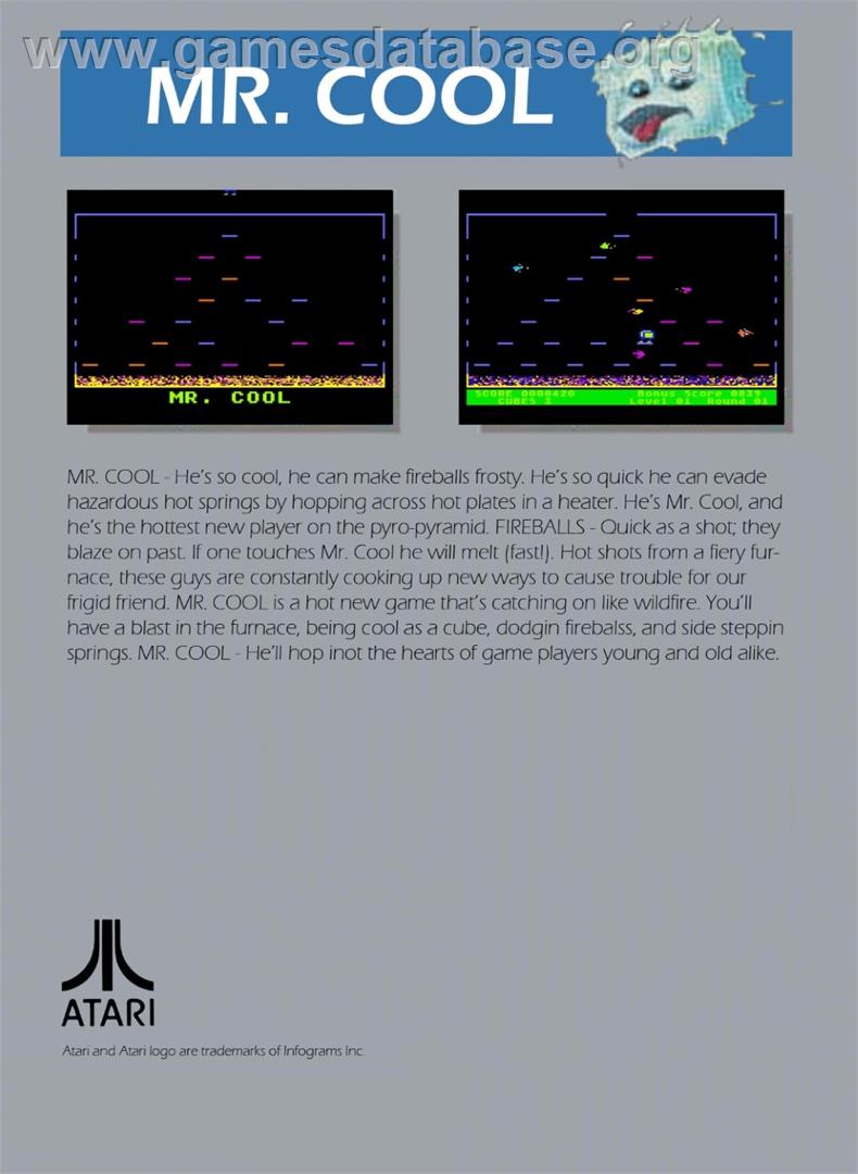 Mr. Cool (Atari 8bit conversion) - Atari 5200 - Artwork - Box Back