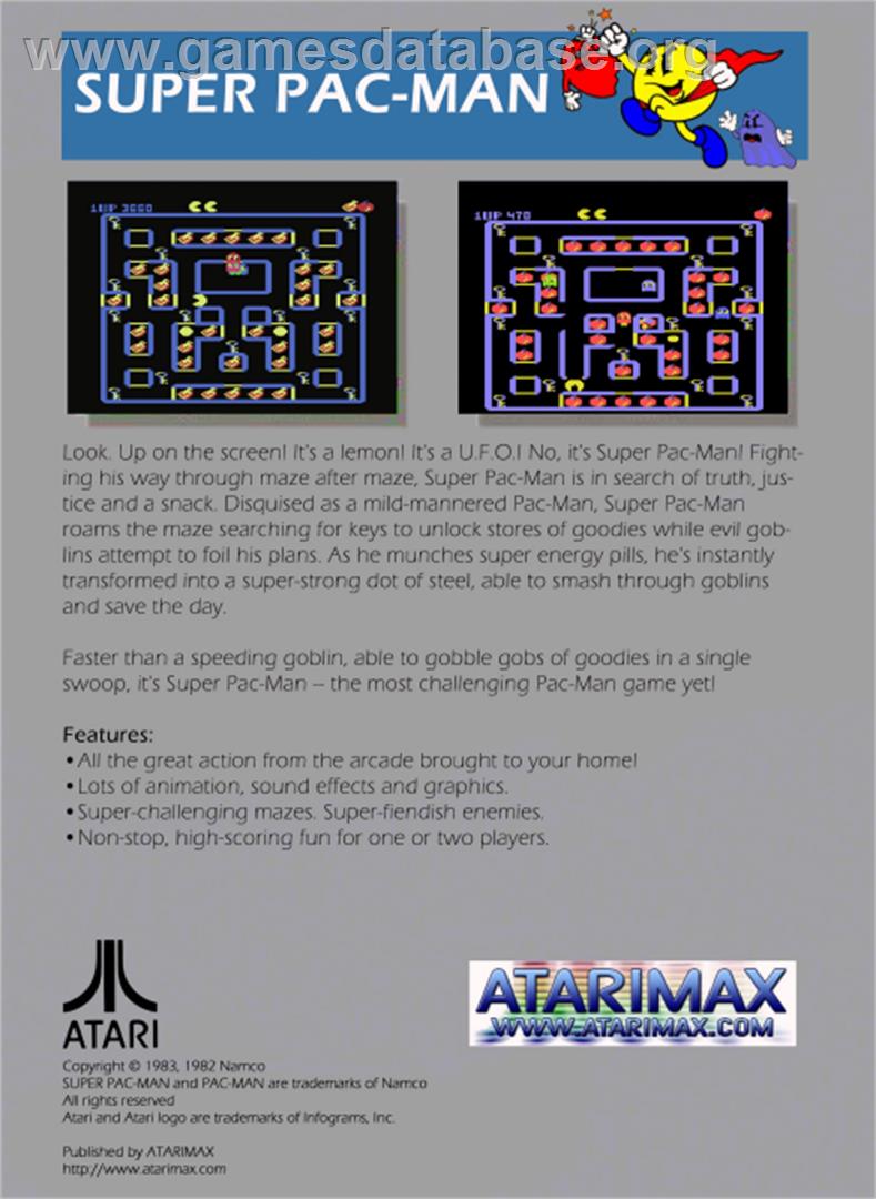 Super Pac-Man - Atari 5200 - Artwork - Box Back
