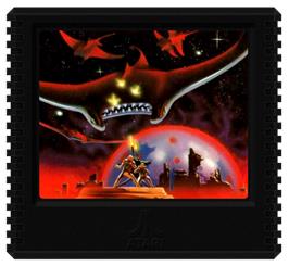 Cartridge artwork for A.E. on the Atari 5200.