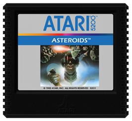 Cartridge artwork for Asteroids on the Atari 5200.