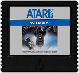Cartridge artwork for Asteroids on the Atari 5200.