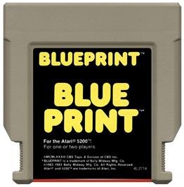 Cartridge artwork for Blueprint on the Atari 5200.