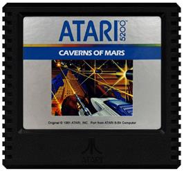 Cartridge artwork for Caverns Of Mars on the Atari 5200.