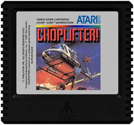Cartridge artwork for Choplifter! on the Atari 5200.