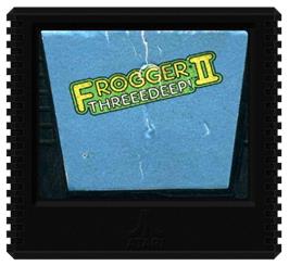 Cartridge artwork for Frogger 2: Three Deep on the Atari 5200.