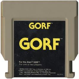 Cartridge artwork for Gorf on the Atari 5200.