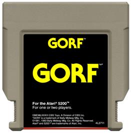 Cartridge artwork for Gorf on the Atari 5200.