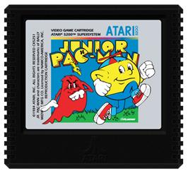 Cartridge artwork for Jr. Pac-Man on the Atari 5200.