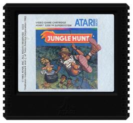 Cartridge artwork for Jungle Hunt on the Atari 5200.