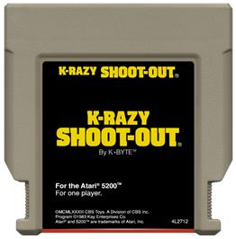 Cartridge artwork for K-razy Shoot-out on the Atari 5200.