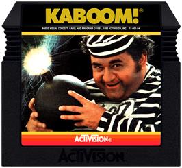 Cartridge artwork for Kaboom! on the Atari 5200.