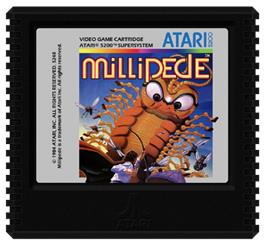 Cartridge artwork for Millipede on the Atari 5200.