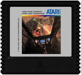 Cartridge artwork for Rescue On Fractalus! on the Atari 5200.