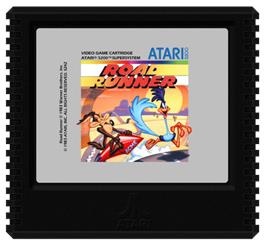 Cartridge artwork for Road Runner on the Atari 5200.
