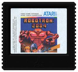 Cartridge artwork for Robotron on the Atari 5200.