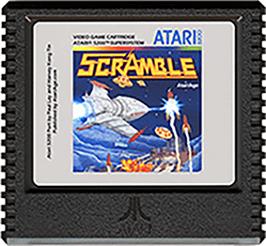 Cartridge artwork for Scramble on the Atari 5200.