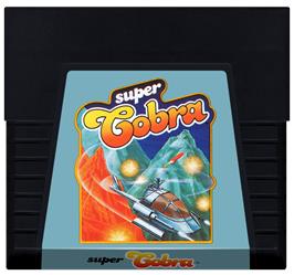 Cartridge artwork for Super Cobra on the Atari 5200.